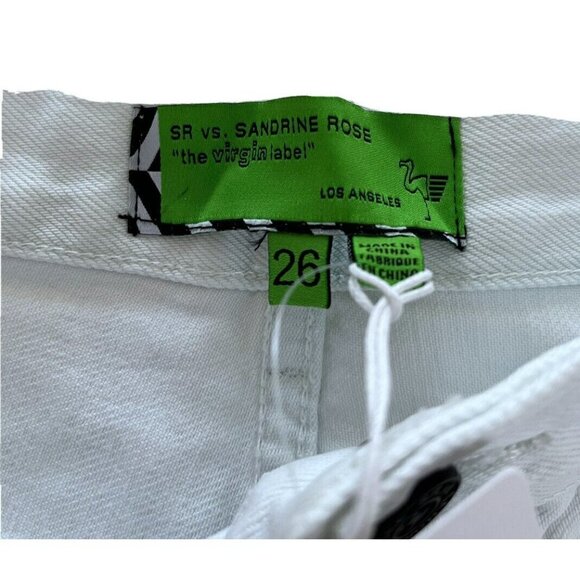 Sandrine Rose x Free People Womens Sz 26 Dust White Raw Hem Cut Off Shor… - Picture 6 of 10